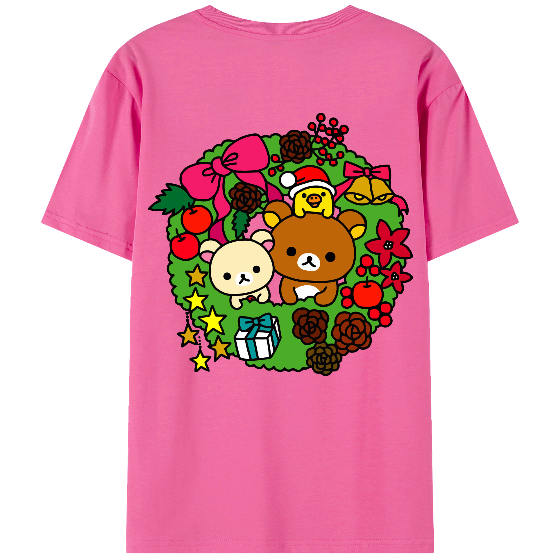 （画像用） リラックマ リラックマ キイロイトリ Rilakkuma Korilakkuma Kiiroitori レディース半袖Tシャツ(バックプリント)